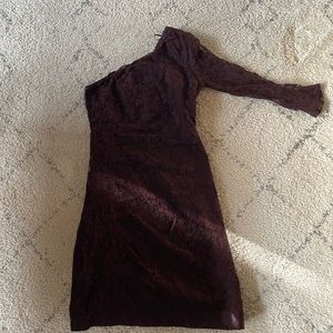 Purple one shoulder Lacey dress
